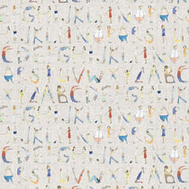 Alphabet People Oat Fabric by the Metre